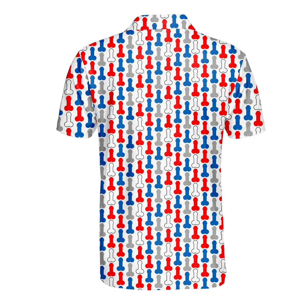 Back view of the abstract polo shirt