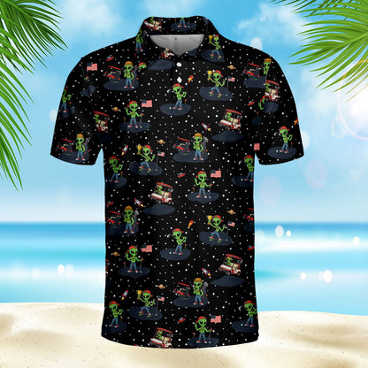Lower front view of the golf polo shirt pattern