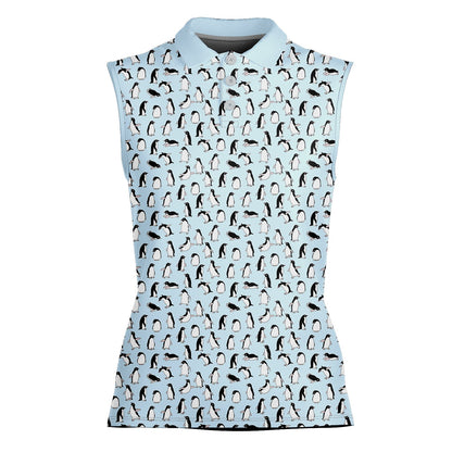 Alternative front view of the penguin pattern polo shirt
