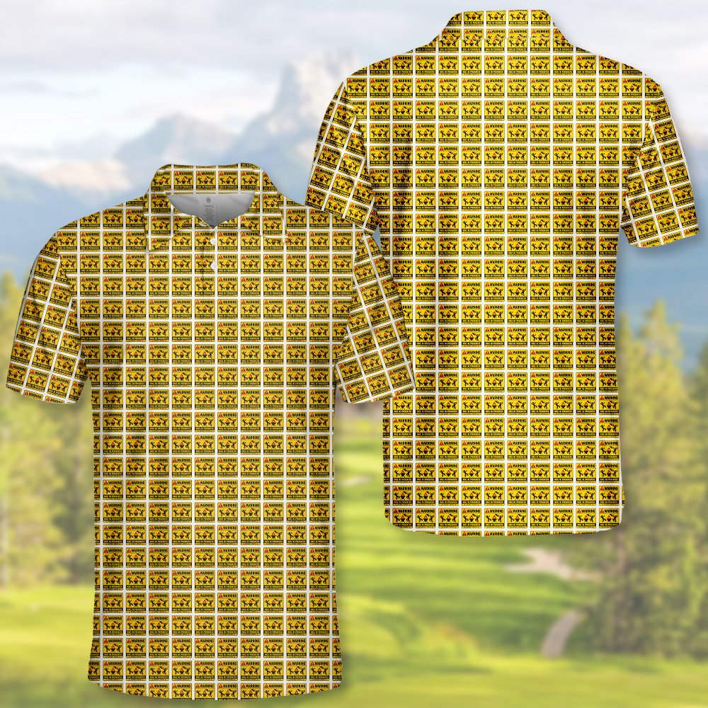 BBQ warning polo shirt main view detail