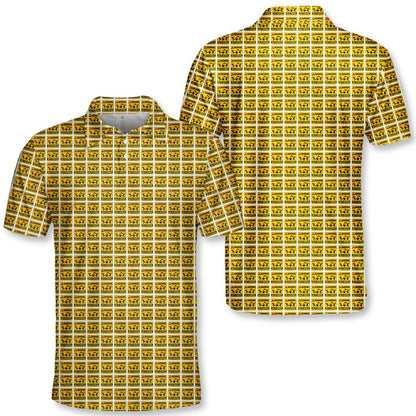 Lifestyle view of the BBQ warning polo shirt alternate