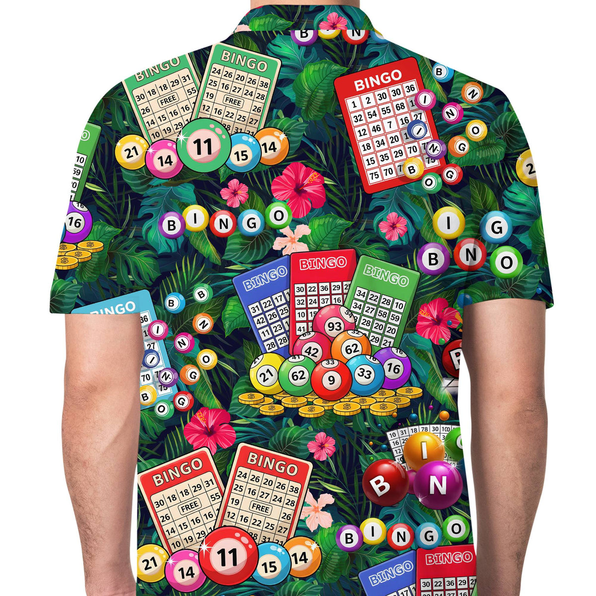 Second lifestyle view of the bingo polo shirt in a casual setting