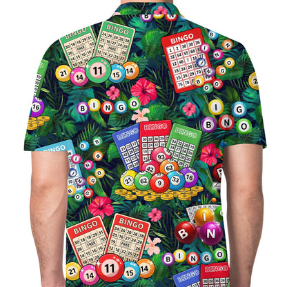 Second lifestyle view of the bingo polo shirt in a casual setting