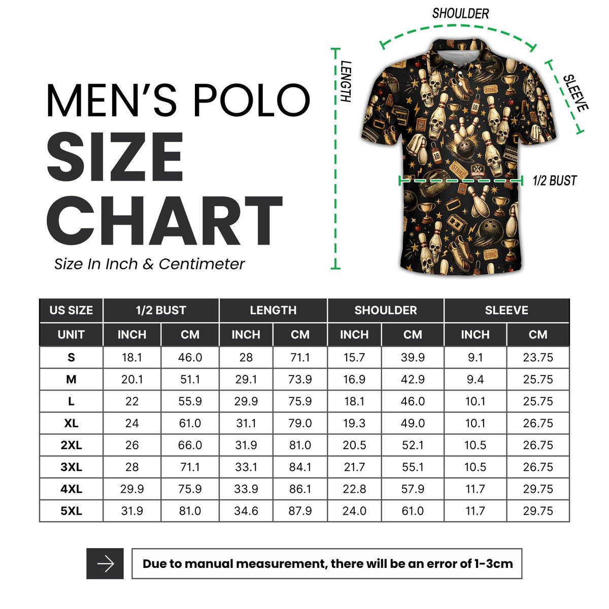 Alternative flat lay view of the lawn bowling polo shirt design