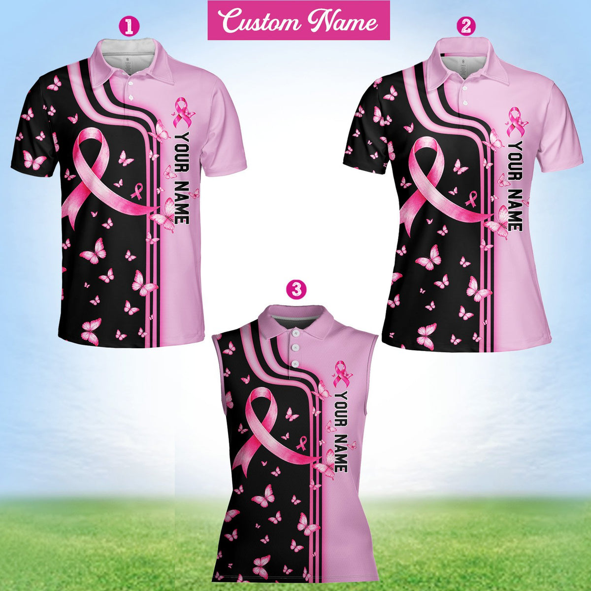 Another front view of the custom polo shirt