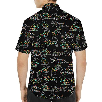 Back view of the black christmas polo shirt