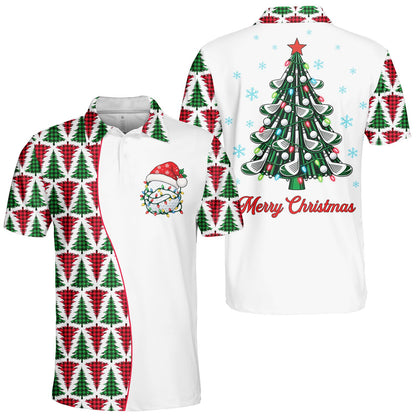 Another front view of the festive golf christmas polo shirt