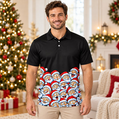 Third lifestyle view of the festive Christmas polo shirt
