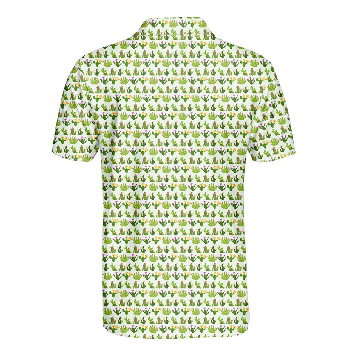 Back view of the desert cactus polo shirt