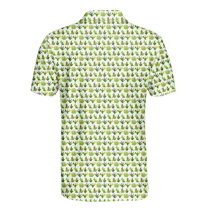 Back view of the desert cactus polo shirt