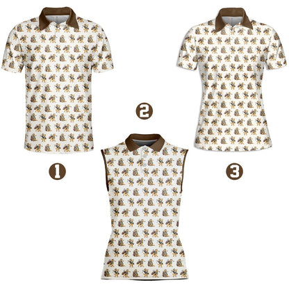 Close-up front view of the Dog Golf Polo Shirt