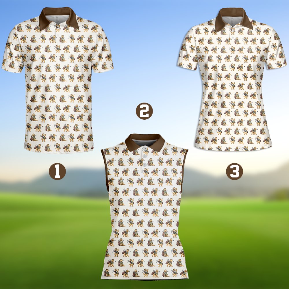 Final front view of the Dog Golf Polo Shirt