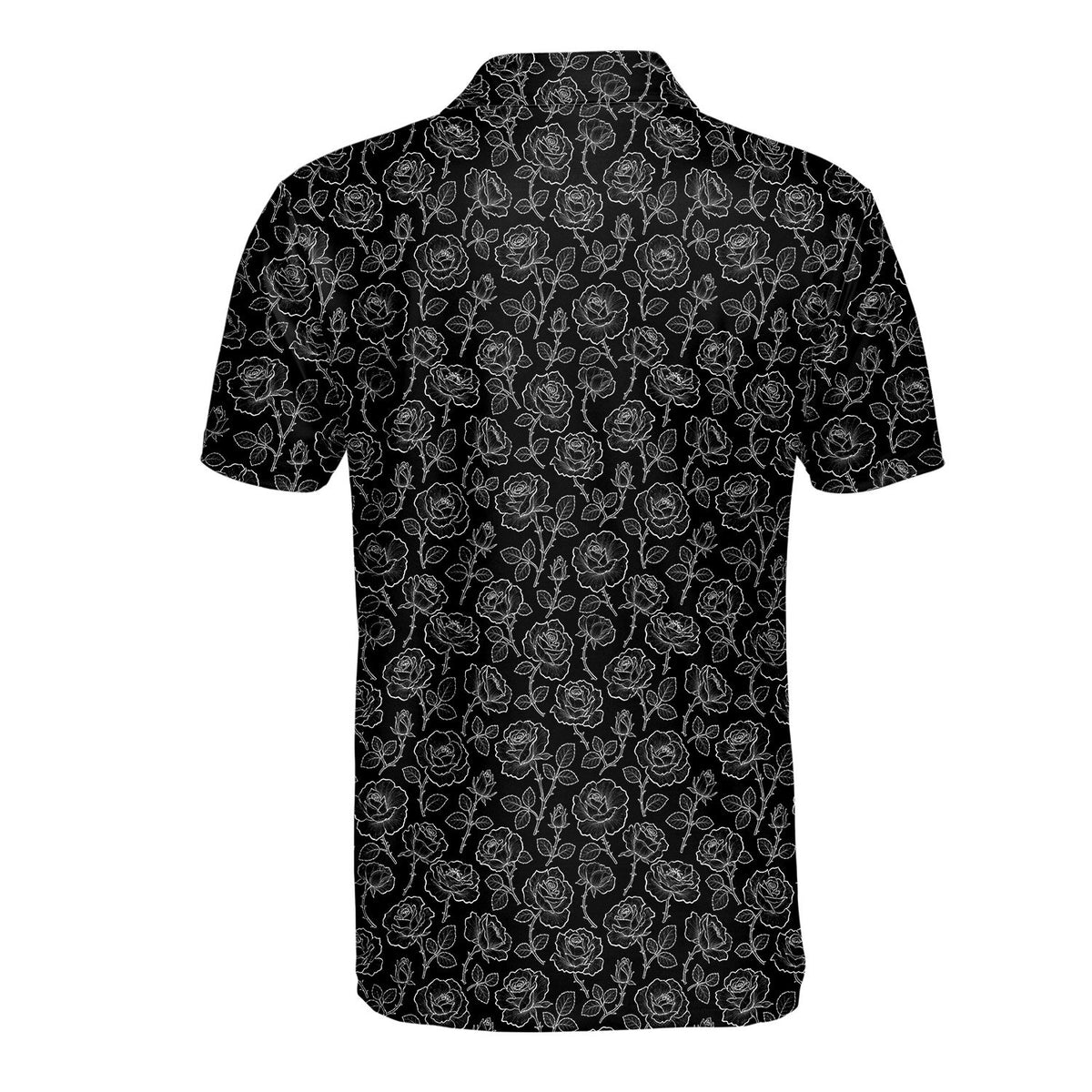 Another front angle of the white rose polo shirt