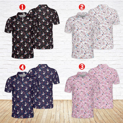 Multicolor view of the patriotic goose polo shirt details