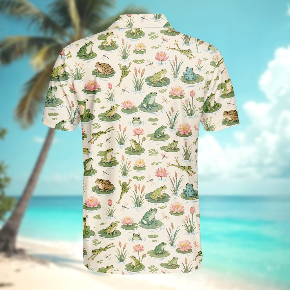 Second back view of the frogs polo shirt