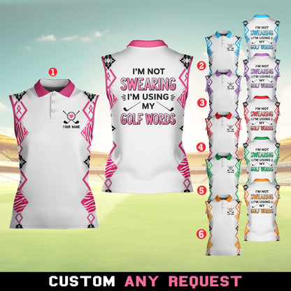 Detail view of the golf polo shirt collar and design