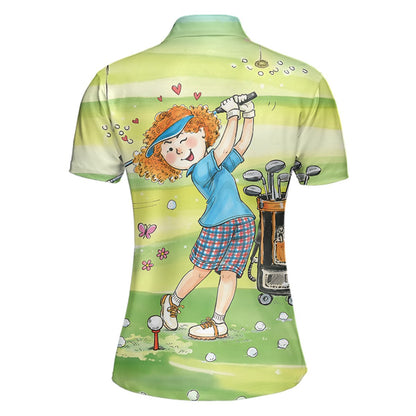 Back view of the golf polo shirt