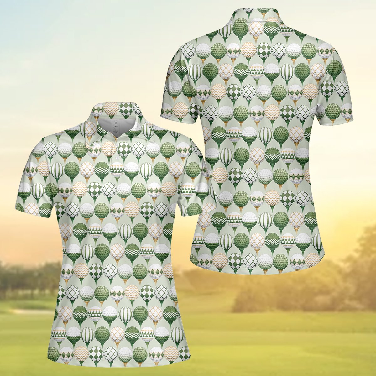 Alternative front view of the golf polo shirt