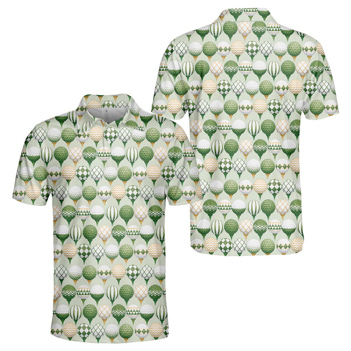 Additional front view showing the collar details of the golf polo shirt