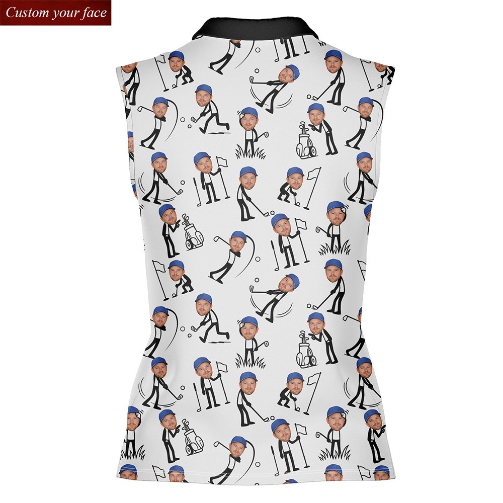 Another back view of custom photo polo shirt