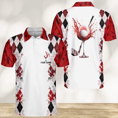 Full body front view of the personalized polo shirt