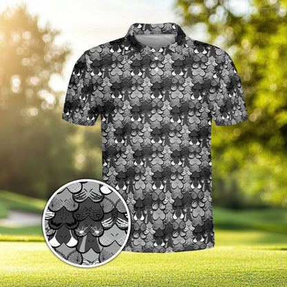 Alternative front view of the holiday polo shirt