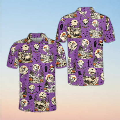 Additional detail view 4 of the Halloween polo shirt