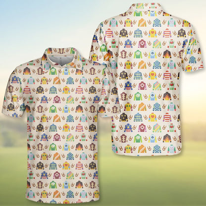 Alternative detail view of the racing polo shirt pattern