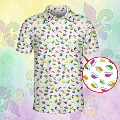 Alternate front view of the festive holiday polo shirt