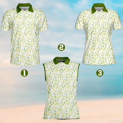 Full front view of the mojito polo shirt against a clean background