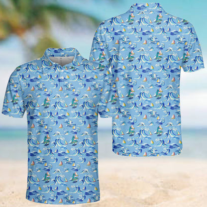 Final front view showcasing the vibrant sailboat sails