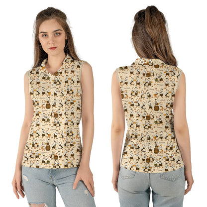 Lifestyle view of a person wearing the beige oktoberfest polo shirt