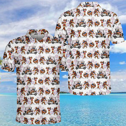 Alternative front view of the patriotic golf polo shirt