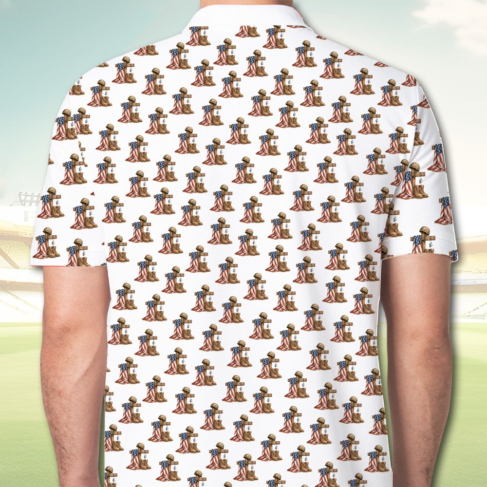 Back view 3 of the patriotic polo shirt