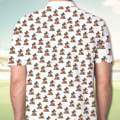 Back view 3 of the patriotic polo shirt