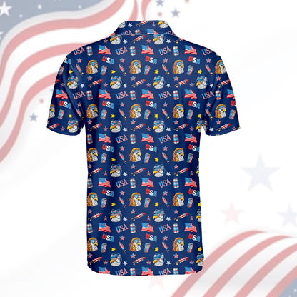 Second back view showing repeating eagle and fireworks pattern