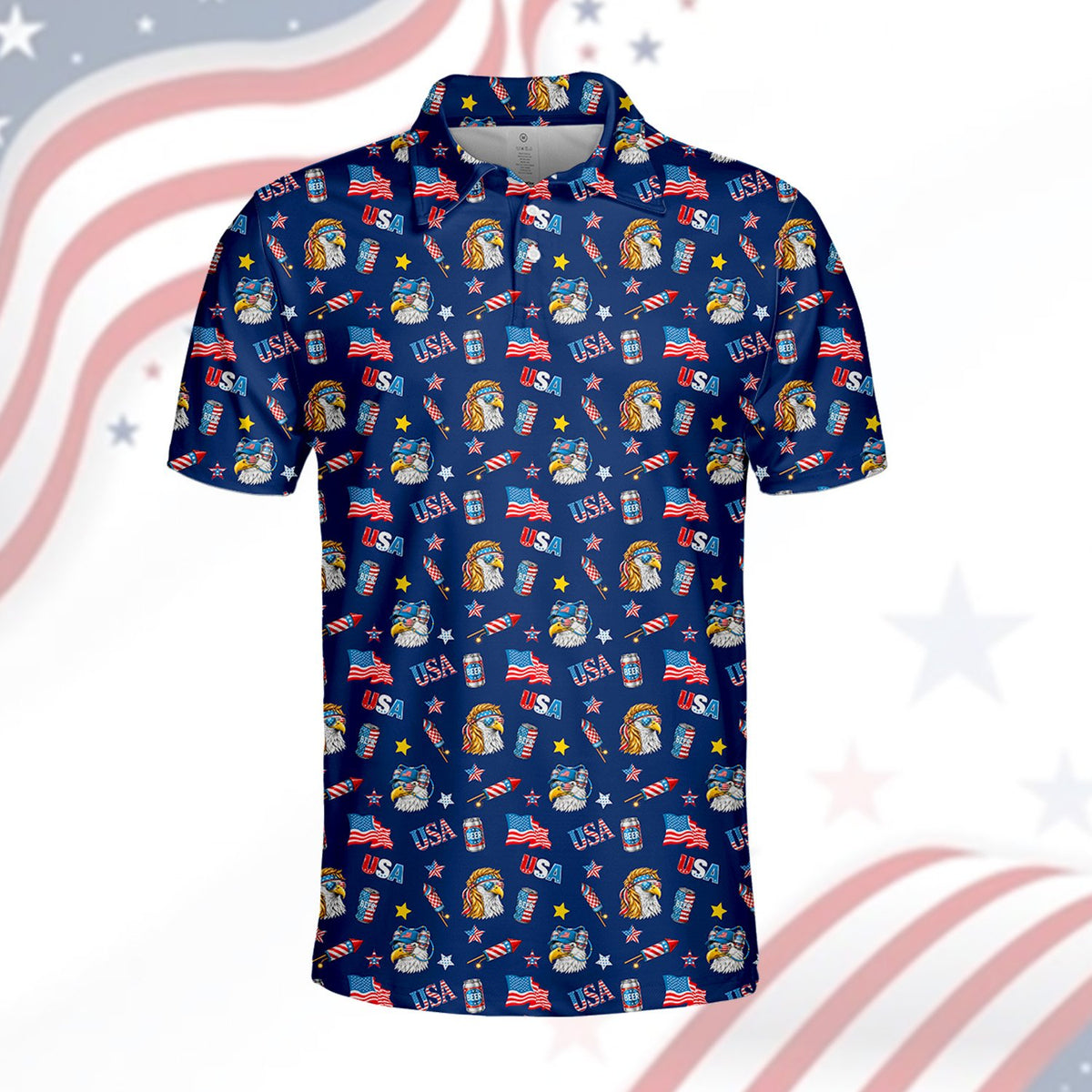 Another front view of the holiday polo shirt