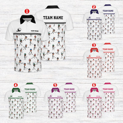 Alternative view of the pickleball polo shirt with custom details