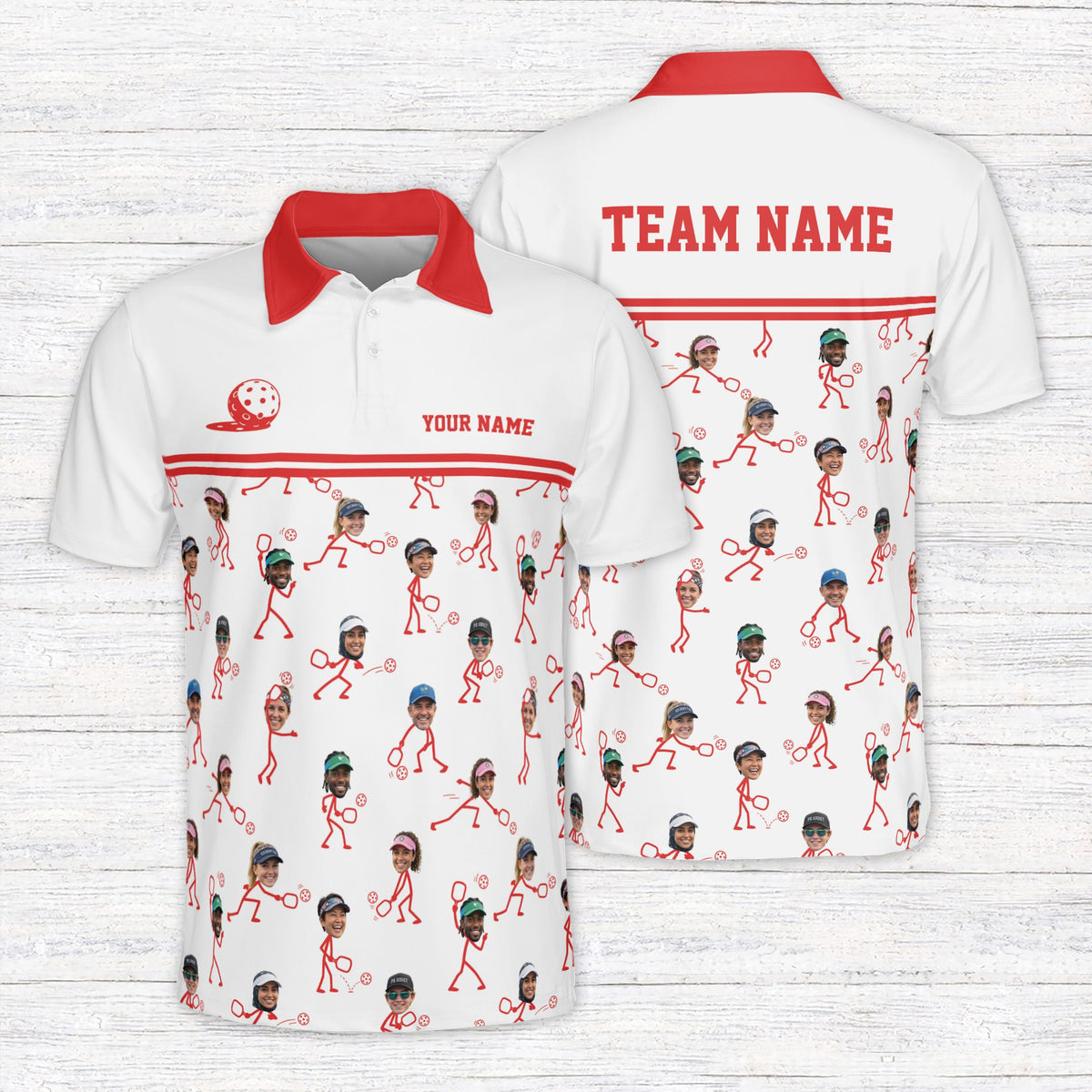 Another front angle of the personalized polo shirt design
