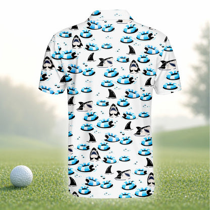 Detailed back view showing the vibrant light blue and black design details