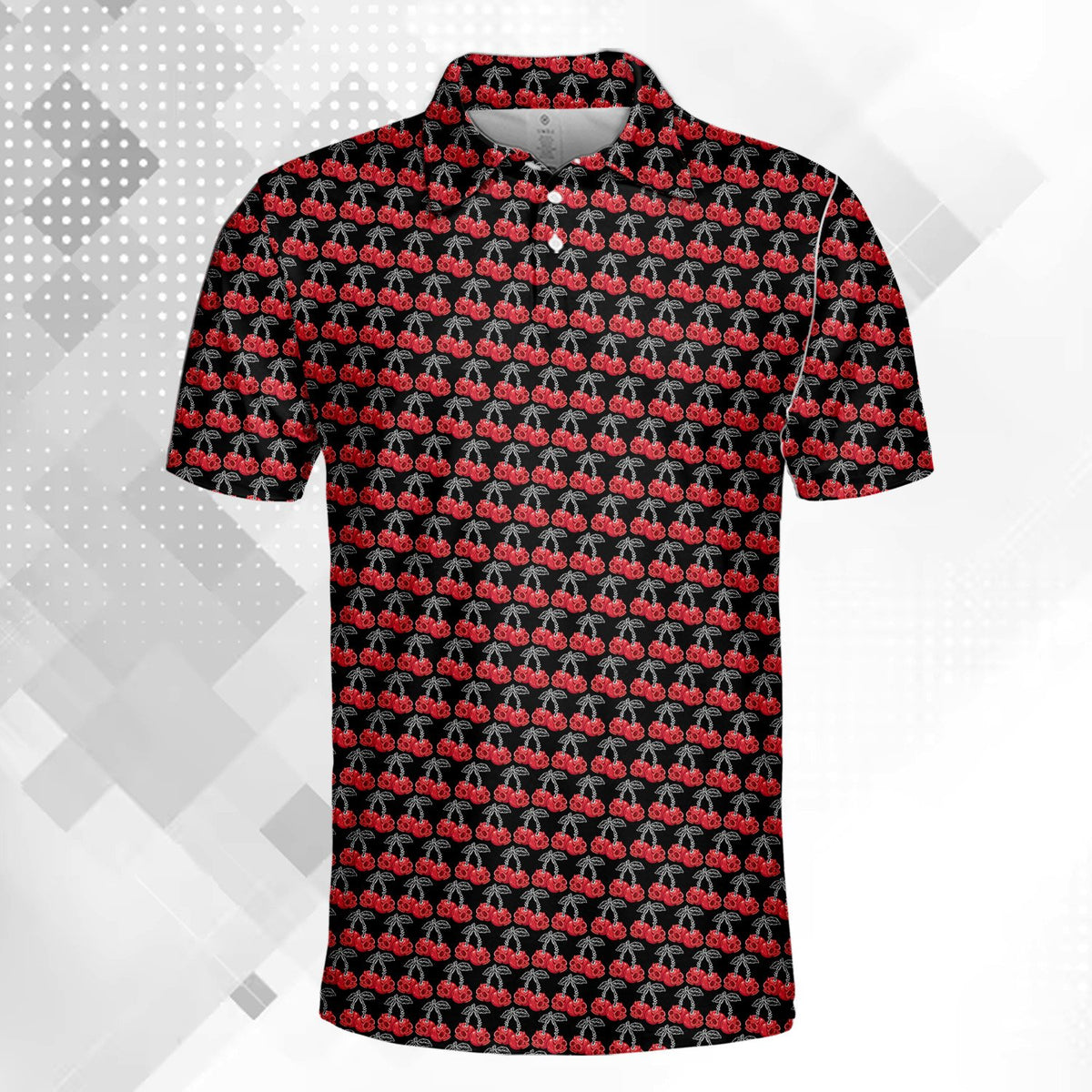Close up front view of the skulls polo shirt