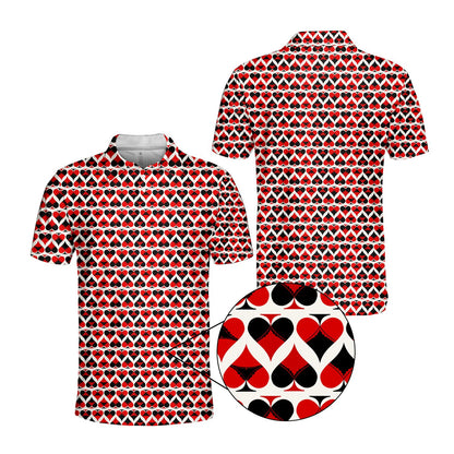Detailed front view of the polo shirt pattern