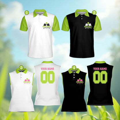 Multicolor front view of personalized sports polo shirt design