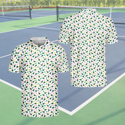 Lifestyle image of person wearing the sports polo shirt, view 3