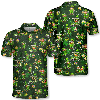 Back view of the St. Patrick's Day golf polo shirt