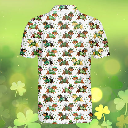 White patrick polo shirt back view 2