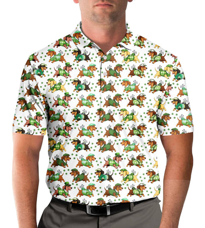 White patrick polo shirt lifestyle view