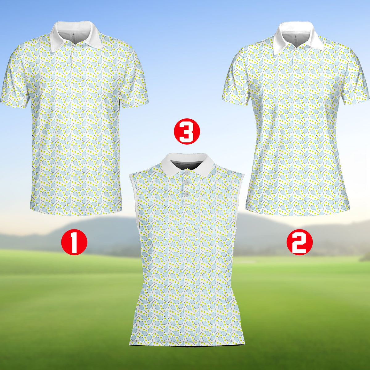 Additional front view of the tennis polo shirt