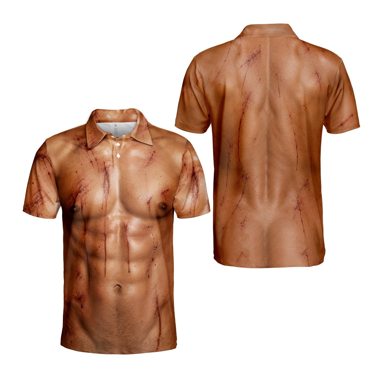 Zombie horror polo shirt front view folded
