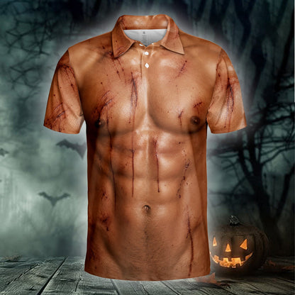 Horror polo shirt front view styled